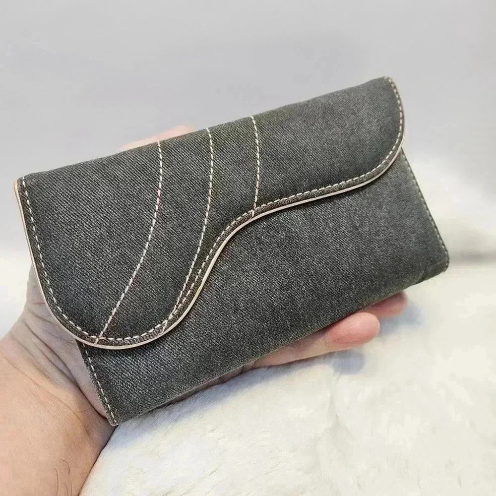 Dior Saddle Denim long wallet